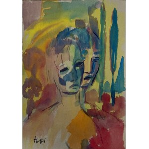 „TOBI” artysta z lat '70 - '80 XX w., Para na tle drzew, lata '70 - '80 XX w.