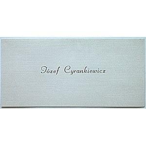 [WIZYTÓWKA]. Józef Cyrankiewicz. Format podłuzny 12/5 cm. [ J. Cyrankiewicz , wieloletni Premier okresu PRL-u...