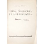 Klarner Cz., WOHNUNGSPOLITIK IN POLEN UND ÜBERSEE, 1930
