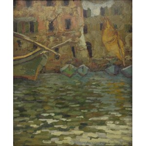 Jan BOHUSZEWICZ (1878-1935), Stary port rybacki w Camogli, 1921