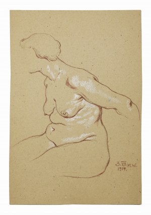 Marian WAWRZENIECKI (1863-1943), Akt siedzącej kobiety, 1914