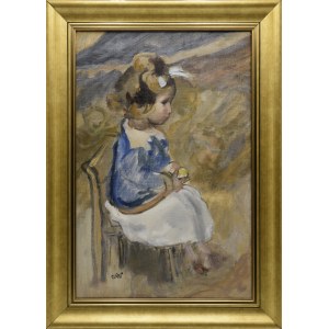 Wojciech WEISS (1875-1950), Girl with a blue bow