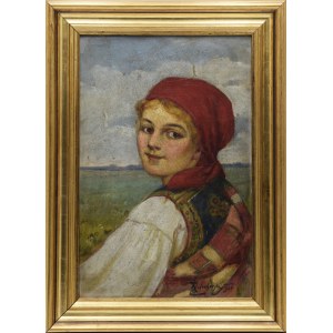 Kasper ŻELECHOWSKI (1863-1942), Portret wieśniaczki, 1924