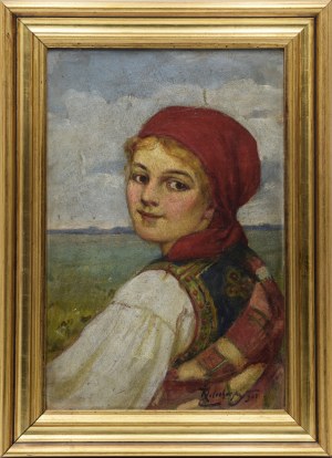 Kasper ŻELECHOWSKI (1863-1942), Portret wieśniaczki, 1924