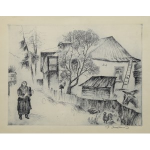 Author unspecified, 20th century, Rural landscape with a girl