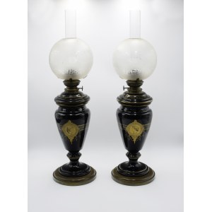 A pair of kerosene lamps