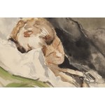 Jacek Malczewski (1854 Radom - 1929 Cracovia), Donna addormentata (moglie dell'artista, Maria nata Gralewska Malczewska), anni Venti.