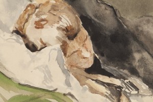 Jacek Malczewski (1854 Radom - 1929 Kraków), Śpiąca kobieta (Żona artysty - Maria z Gralewskich Malczewska), lata 20. XX w.