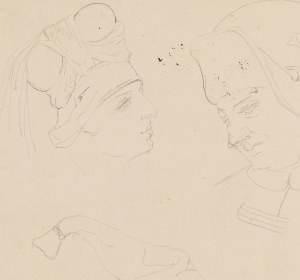 Jacek Malczewski (1854 Radom - 1929 Kraków), Szkice głów, lata 70. XIX w.