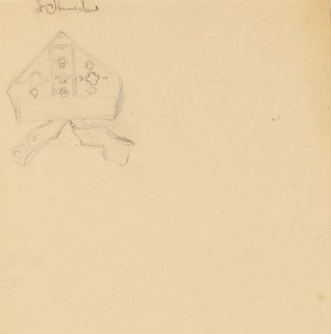 Jacek Malczewski (1854 Radom - 1929 Kraków), Szkic infuły św. Stanisława, po 1871