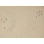 Jacek Malczewski (1854 Radom - 1929 Kraków), Koń i postać w pejzażu (dwa współoprawne rysunki)