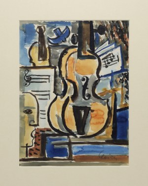 Alfred LENICA (1899-1977), Kompozycja ze skrzypcami, 1948