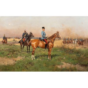 Tadeusz Ajdukiewicz (1852-1916), Generał książę Leopold von Croy w stroju konnym na manewrach, 1888