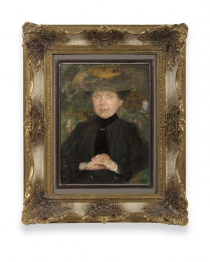 Olga Boznańska (1865-1940), Portret kobiety w brązowym kapeluszu, ok. 1900