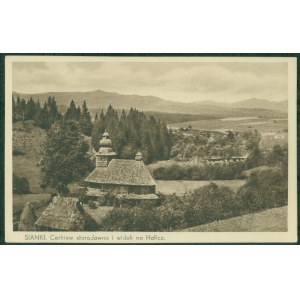 1 SIANKI - Cerkiew starodawna i widok na Halicz, Nakł. U. Kraus, Sianki, druk brąz., ok. 1930