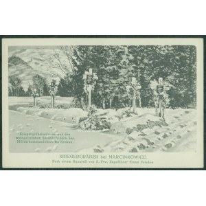 1 MARCINKOWICE - Pow. nowosądecki, cmentarz wojenny nr 352 z cmentarzem legionistów z 1918 r., św, ziel., ok. 1918