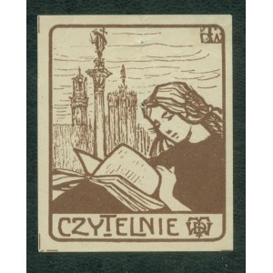 1 Reading Rooms of the Society of the Children of Warsaw fundraising stamp, bronze print.
