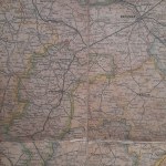 Mapa Królestwa Polskiego z oznaczeniem odległości na drogach... 1881