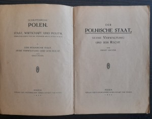 Meyer Ernst: Der Polnische Staat, Seine Verwalyung und sein Recht. Von ..., Posen (Poznań) 1924 Wyd. der Historischen Gesellschaft für Posen,