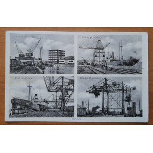 Gdynia (cztery widoki)Łuszczarnia ryżu,Dźwig pływający, Port węglowy, Dźwig wywrotnica 684