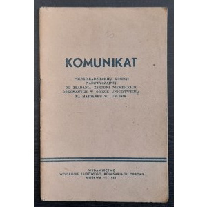 Lublin,Majdanek.Kommuniqué der Polnisch-Sowjetischen Außerordentlichen Kommission...