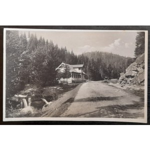 Krynica.Straße nach Jaworzyna.Herberge.