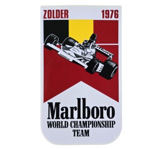 Naklejka vintage Marlboro World Championship Team, Formuła 1 Zolder 1976