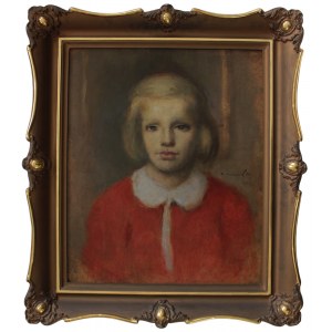 Alphonse Karpinski, Portrait of a girl in a red dress