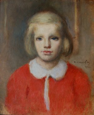 Alfons Karpiński, Portret dziewczynki w czerwonej sukience