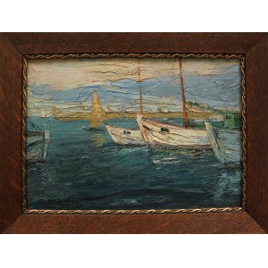W. Makowski, Boats at the wharf