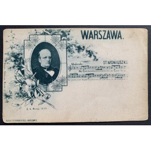 WARSZAWA. Portret Moniuszki, nuty pieśni „Gdybym rannym słonkiem…”. [przed 1914]