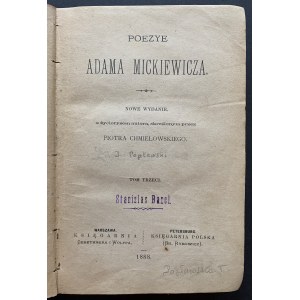 POEZYE ADAMA MICKIEWICZA. TOM III. Warsaw [1888].