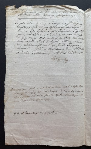 [Correspondence] TYSZKIEWICZ Ludwik - Hetman. Warsaw [1786].