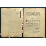 [Jednodenní tisk/36. pěší pluk Akademické legie] Akademikowi-Żołnierzowi. Varšava [1919].