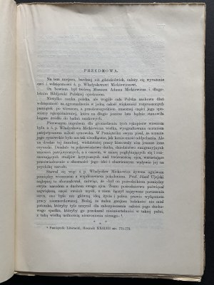 LEWAK Adam - Catalogue of manuscripts of the Adam Mickiewicz Museum in Paris. Cracow [1931].