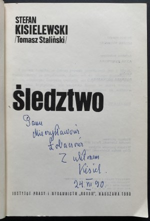[Dedication] KISIELEWSKI Stefan - Investigation. Warsaw [1990].