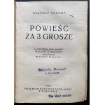 [1. vyd.] BRECHT Bertolt - PŘÍBĚH PRO 3 HRY. Z pověření autora přeložil Marceli Tarnowski. Básně přeložil Władysław Broniewski. Varšava [1936].