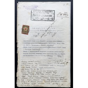 DROHOBYCZ. Korespondencja urzędowa do C.K. Sądu Powiatowego nadana przez adwokata Dr J. Konrada KORNHABERA [1911]