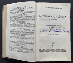 WASSERMANN Jakób - IMMEDIATE LIFE. Warsaw [1928].