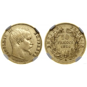 Francja, 10 franków, 1854 A, Paryż
