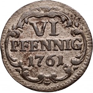 August III, 6 fenigów 1761, Drezno