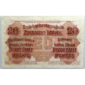Banknoty niemieckich władz okupacyjnych, Darlehnskasse Ost, 20 marka 4.04.1918, Kowno, seria C