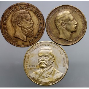 Germany, lot of 3 medals, years 1888-1939