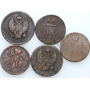 Russia, set of coins from 1799-1841, (5 pieces)