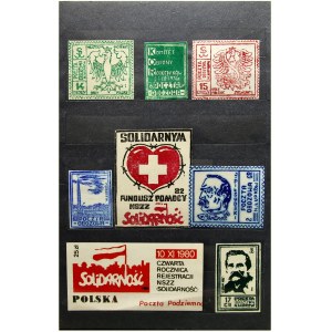 PRL, Solidarność, zestaw ciekawych znaczków (33 sztuki)