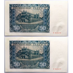 Generalne Gubernatorstwo, 50 złotych 1.08.1941, seria E, kolejne numery