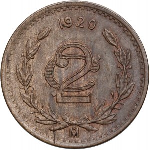 Mexico, 2 Centavos 1920, Mexico City