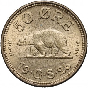 Dánsko, Grónsko, Christian X, 50 rud 1926,