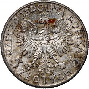 II RP, 5 złotych 1933, Warszawa, Głowa Kobiety