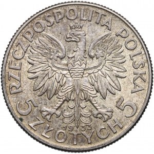 II RP, 5 złotych 1933, Warszawa, Głowa Kobiety